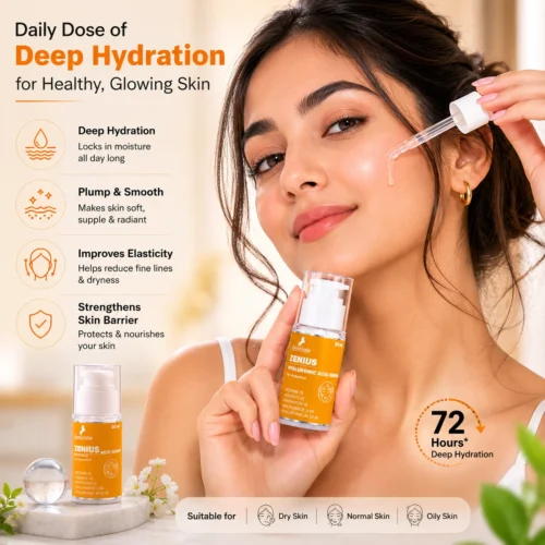 Lifestyle Image 1 Zenius Hyaluronic Acid Serum for Hydrating Skin