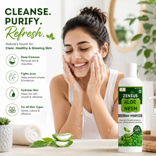 Lifestyle Image 1 Zenius Aloe Neem Facewash