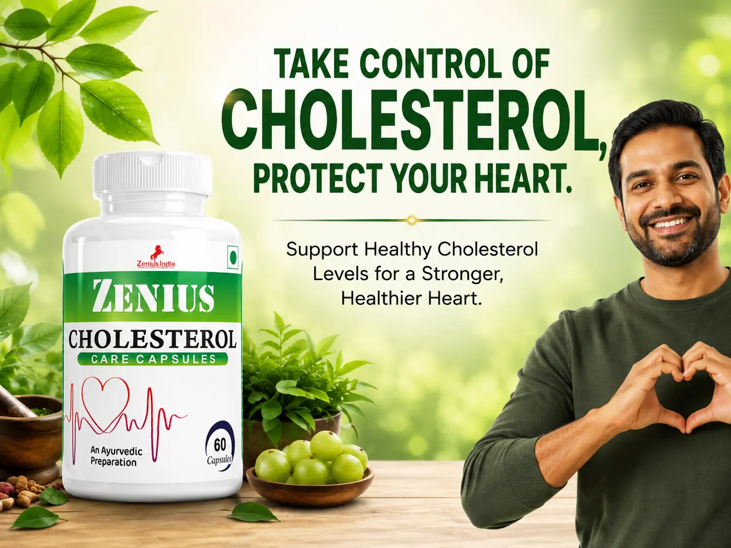 Zenius Cholesterol Care Capsule for Maintain Healthy Blood Cholesterol 2 Main Banner Mobile View 100 Zenius India