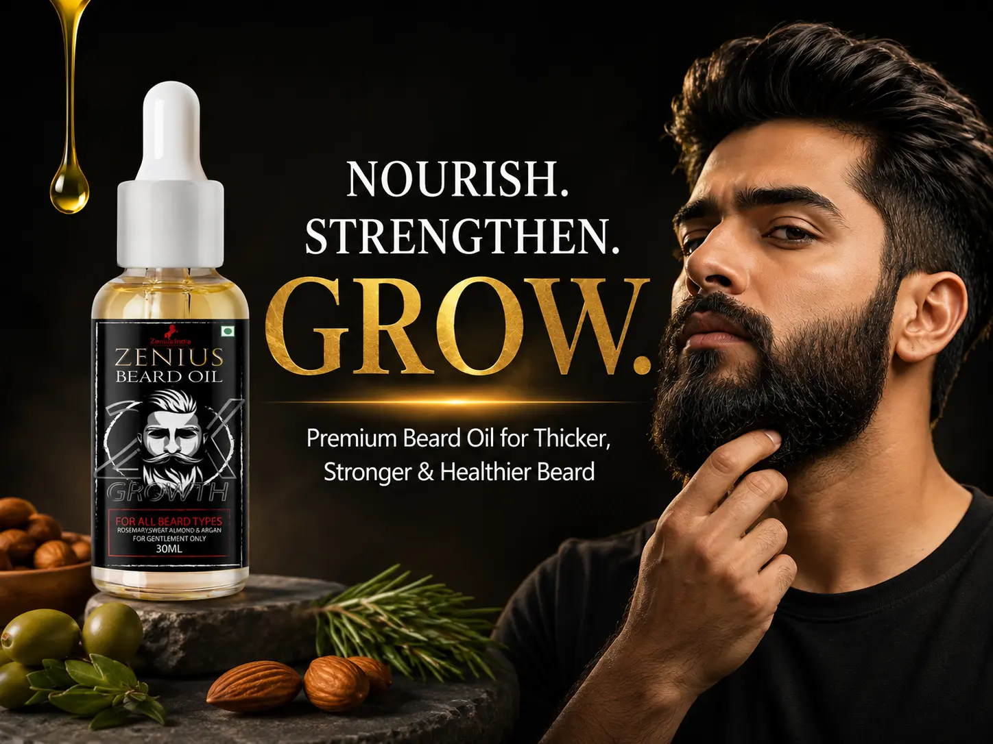 Zenius Beard Oil for Men Beard Growth 2 Main Banner Mobile View 11 Zenius India