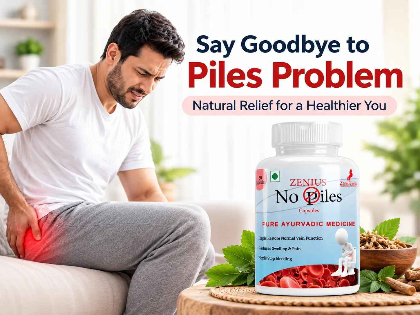 Zenius No Piles Capsule | Ayurvedic Medicine for Hemorrhoids & Natural Relief 2 Main Banner Mobile View 137 Zenius India