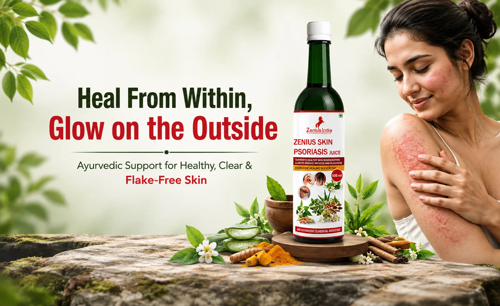 Zenius Skin Psoriasis Juice for Skin Rashes & Allergies 2 Main Banner Mobile View 14 Zenius India