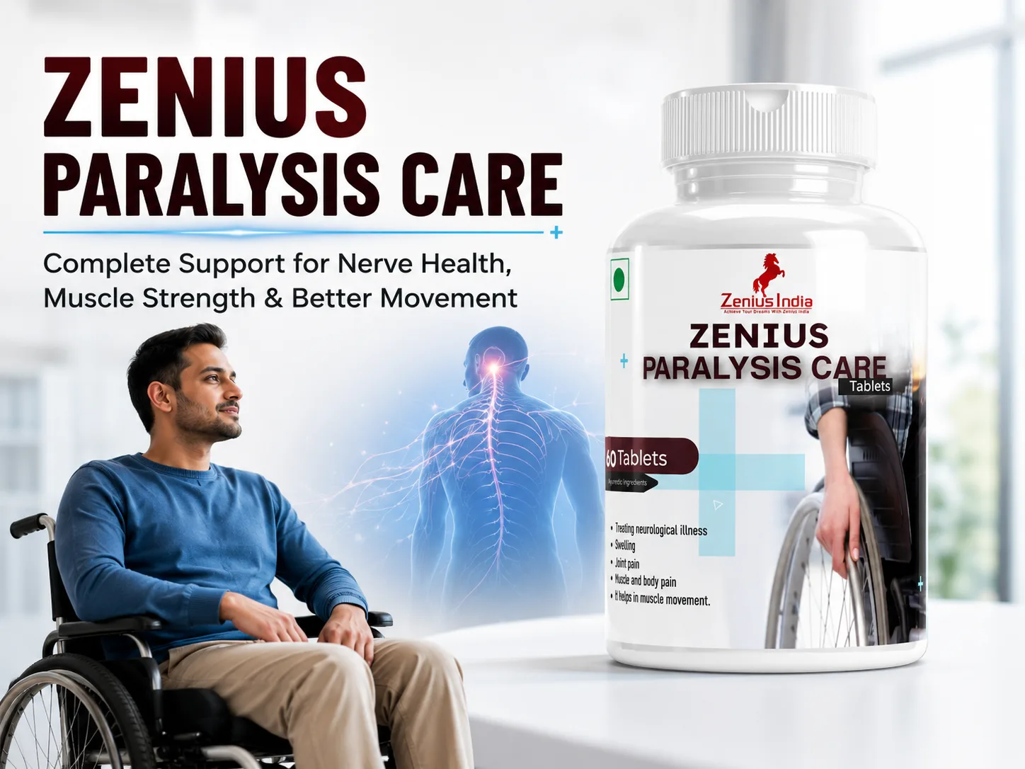 Zenius Paralysis Care Tablet with for Joint Support & Muscle Mobility 2 Main Banner Mobile View 19 Zenius India