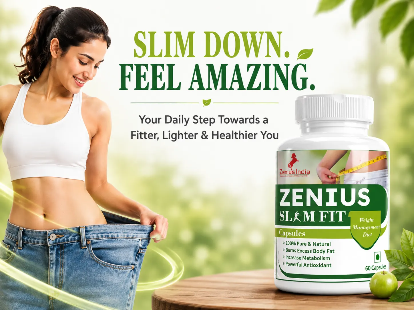 Zenius Slim Fit Capsule for Weight Loss & control Cravings 2 Main Banner Mobile View 20 Zenius India