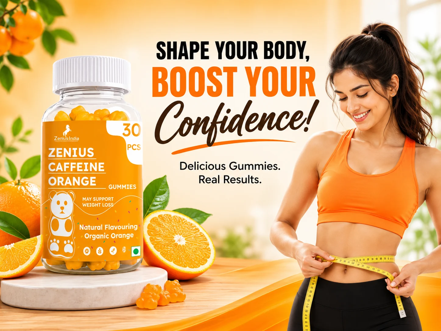 Zenius Caffeine Orange Gummies for Weight Control 2 Main Banner Mobile View 29 Zenius India
