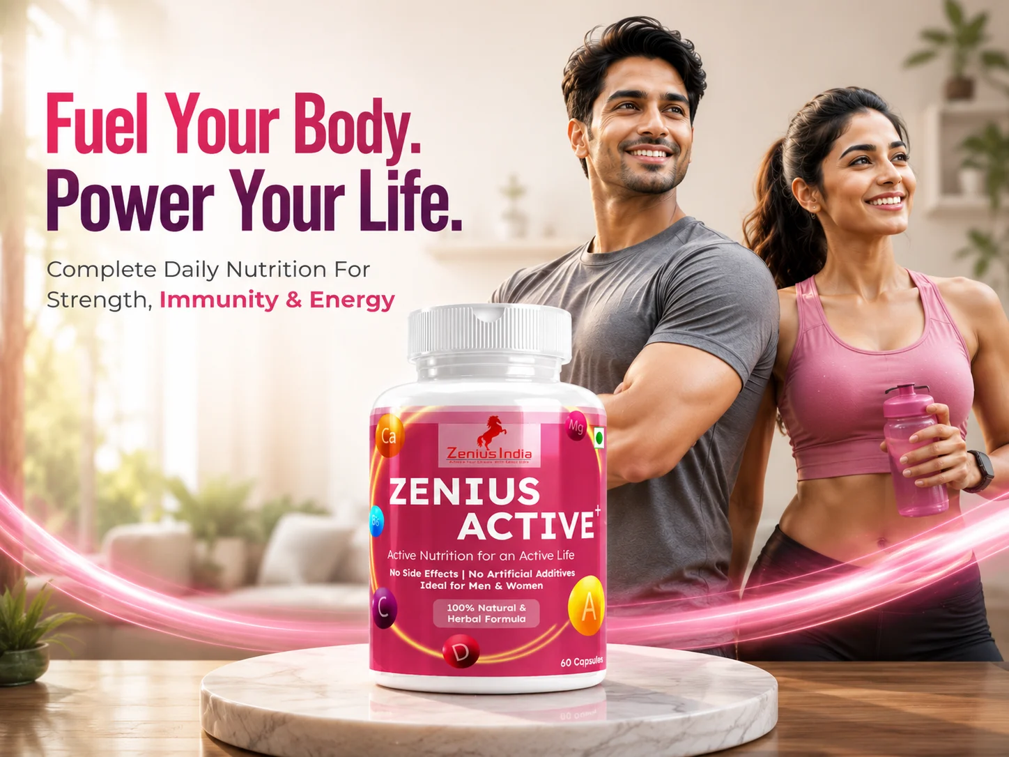 Zenius Active+ Multivitamin Capsules for Immunity, Skin, Hair & Joint Support 2 Main Banner Mobile View 3 Zenius India