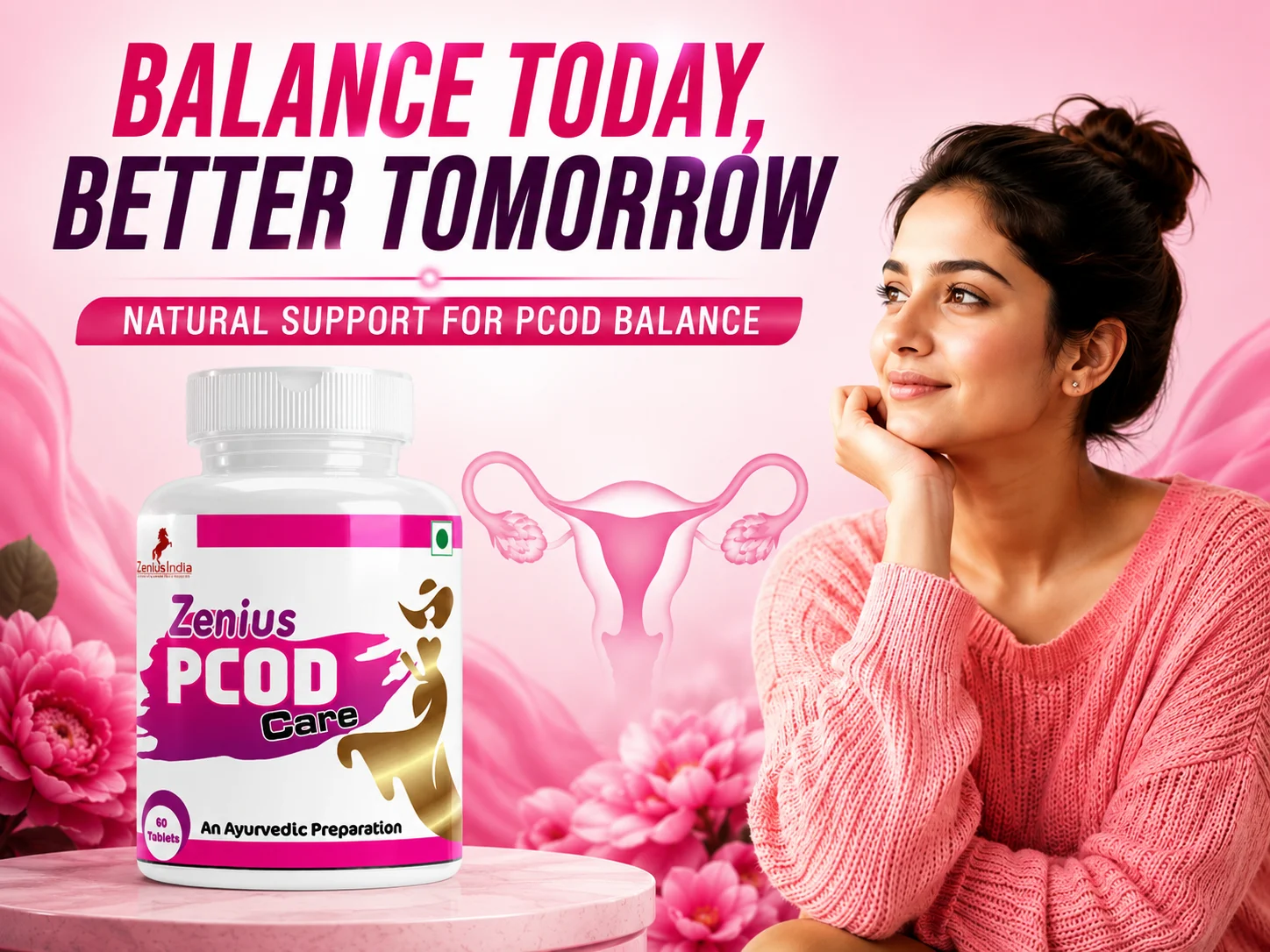 Zenius PCOD Care Tablet for Hormonal & Period Support 2 Main Banner Mobile View 43 Zenius India