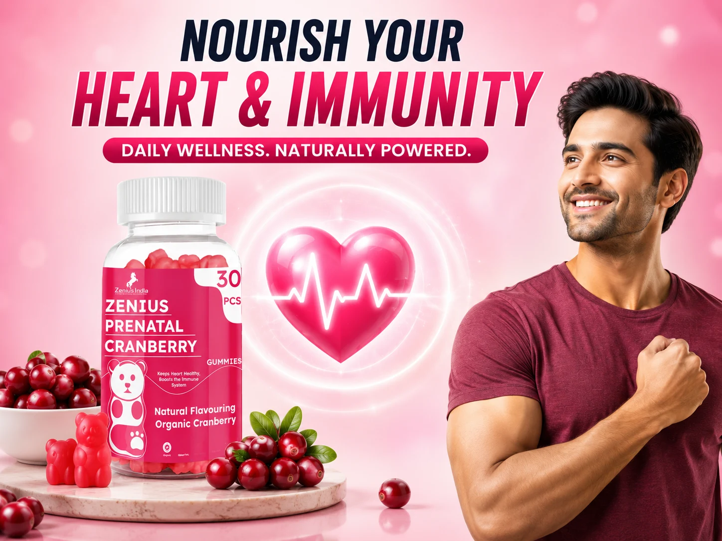Zenius Prenatal Cranberry Gummies with Vitamins & Minerals for Immunity 2 Main Banner Mobile View 44 Zenius India