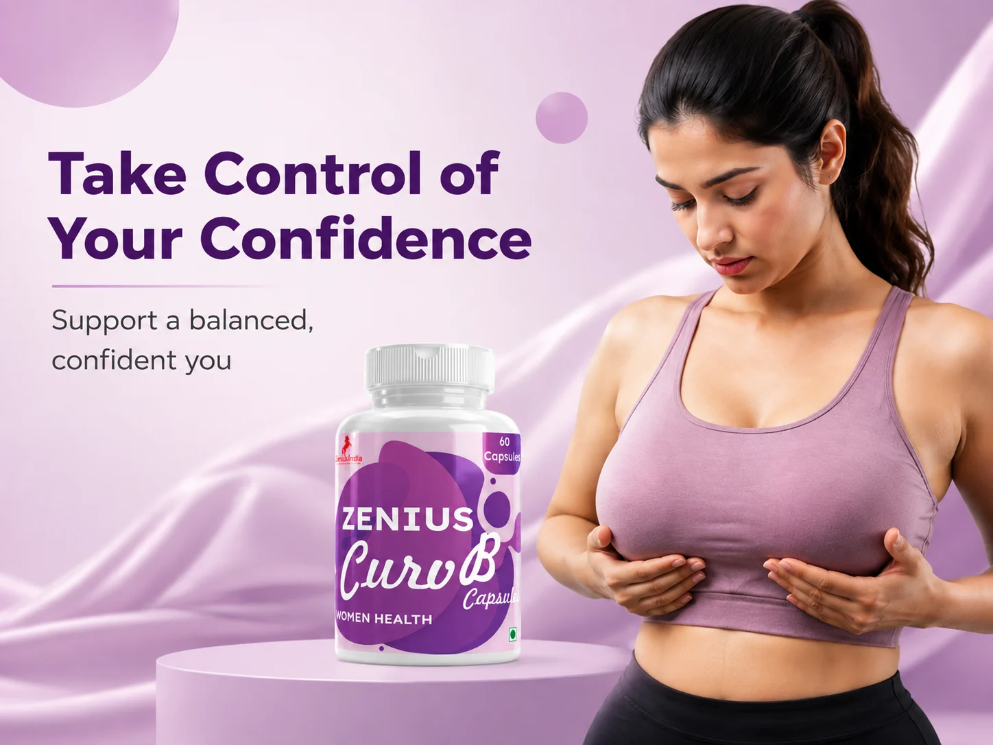 Zenius Curv B Capsule for Women's Breast Reduce 2 Main Banner Mobile View 62 Zenius India