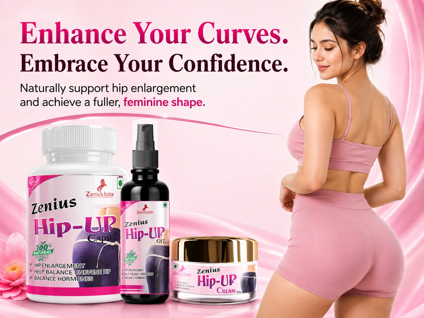 Zenius Hip Up Combo Kit for Women's Hip & Body Care 2 Main Banner Mobile View 76 Zenius India