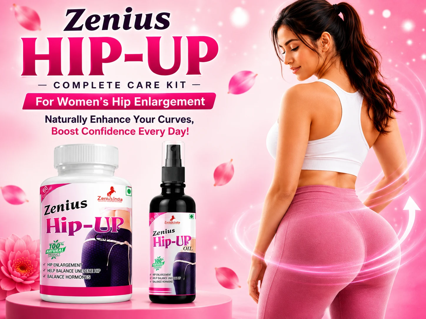 Zenius Hip Up Kit for Women's Hip Enlargement 2 Main Banner Mobile View 77 Zenius India