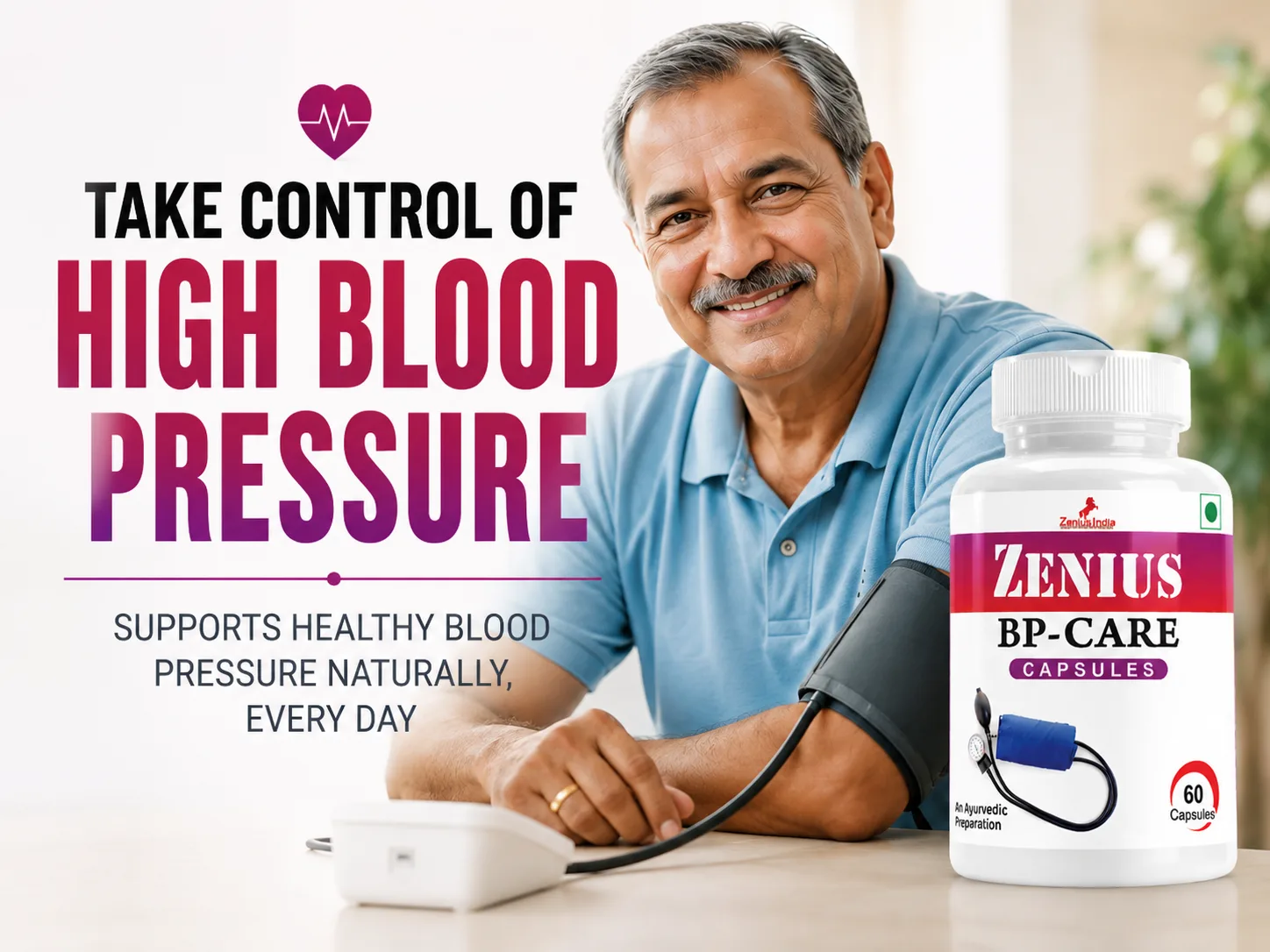 Zenius BP Care Capsule for Control High Blood Pressure 2 Main Banner Mobile View 95 Zenius India