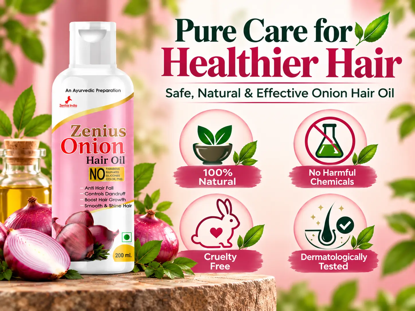 Natural Onion Hair Oil Advertisement Zenius India