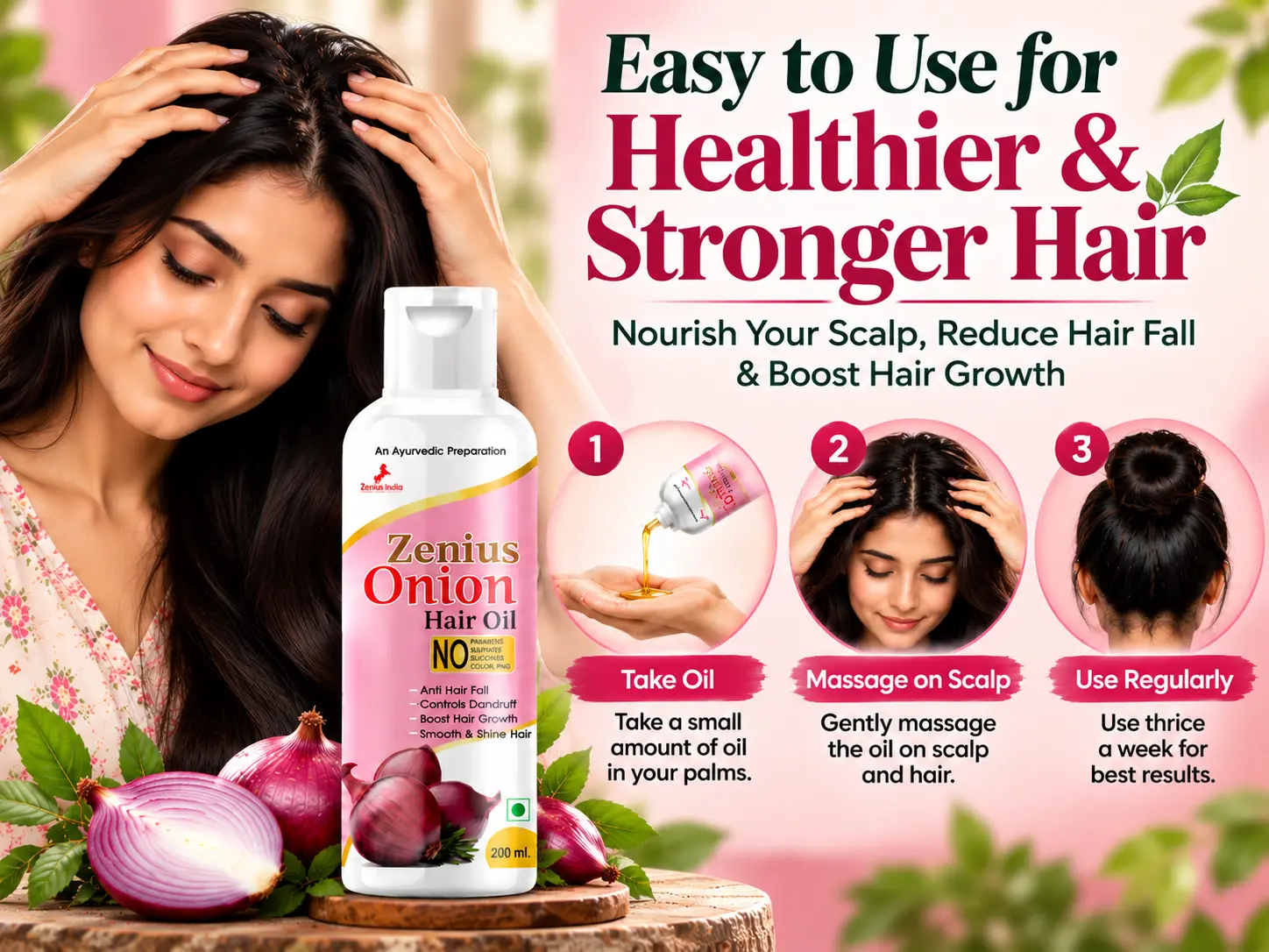 Onion Hair Oil Healthier Stronger Hair Zenius India