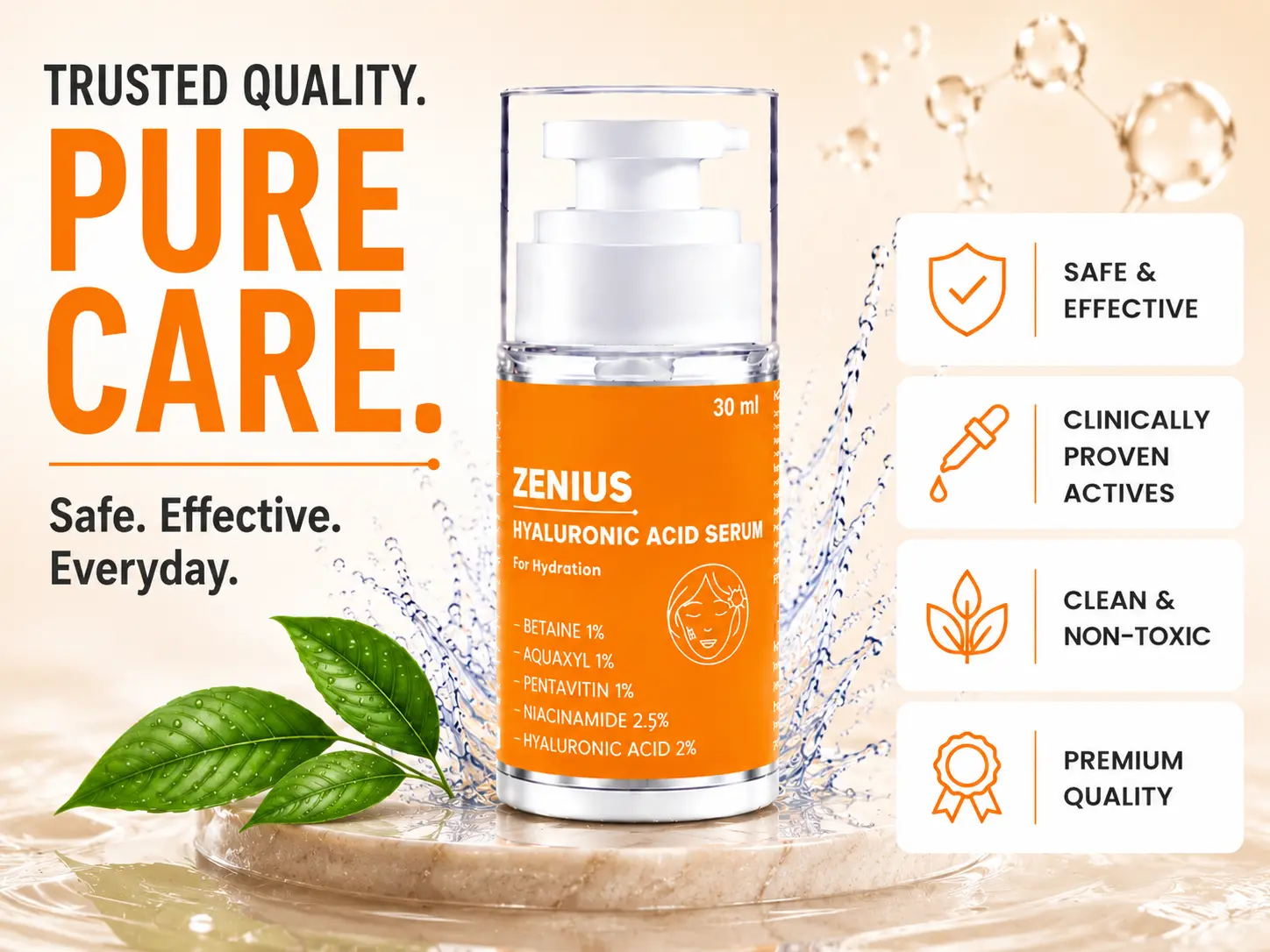 Zenius Hyaluronic Acid Serum for Hydrating Skin 6 Trust Badge Mobile Banner Zenius India