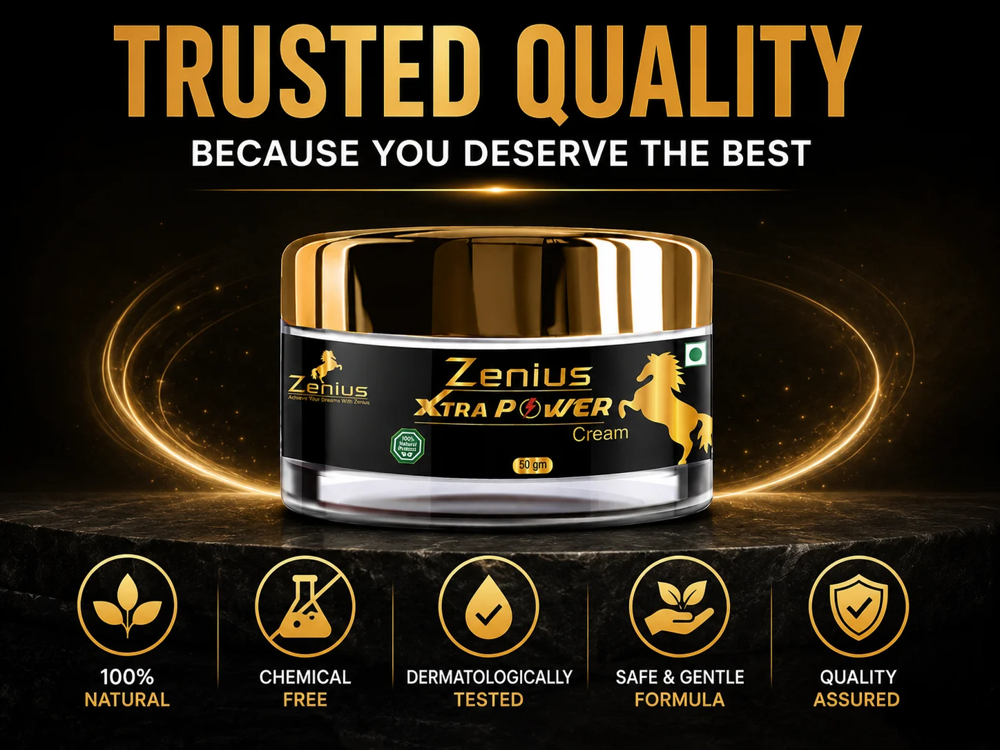 Zenius Xtra Power Cream for Men's Intimate Massage 6 Trust Badge Mobile View 1 1 Zenius India
