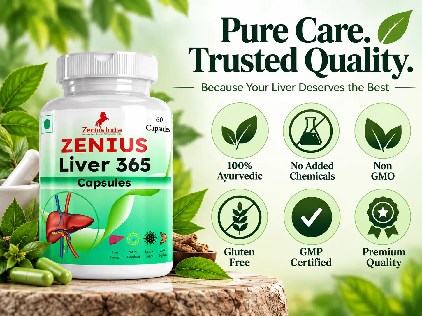 Zenius Liver 365 Capsule | Liver Detox & Liver Health Supplement 6 Trust Badge Mobile View 103 Zenius India