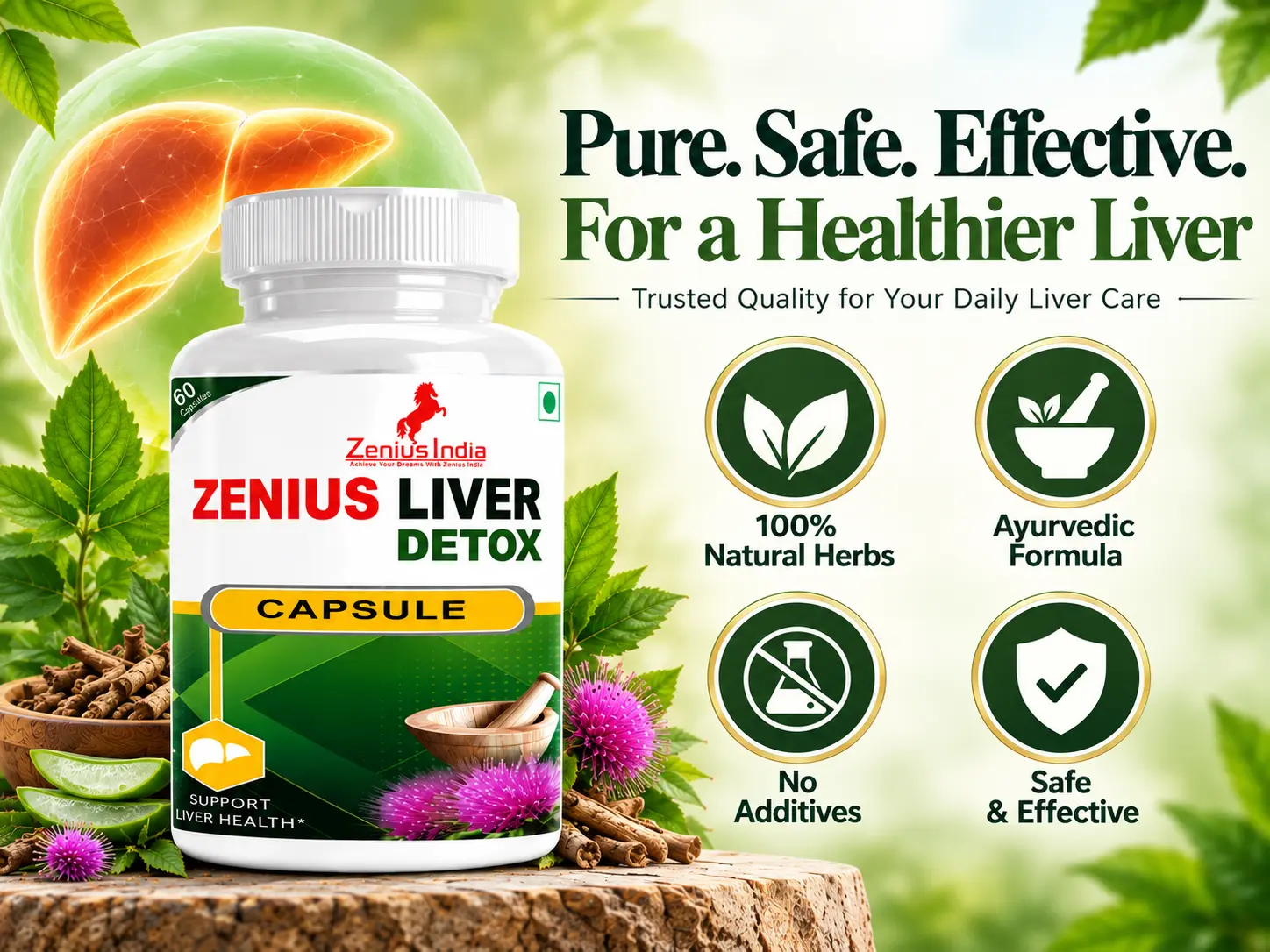 Zenius Liver Detox Capsule for Liver Health & Liver Detoxification 6 Trust Badge Mobile View 104 Zenius India