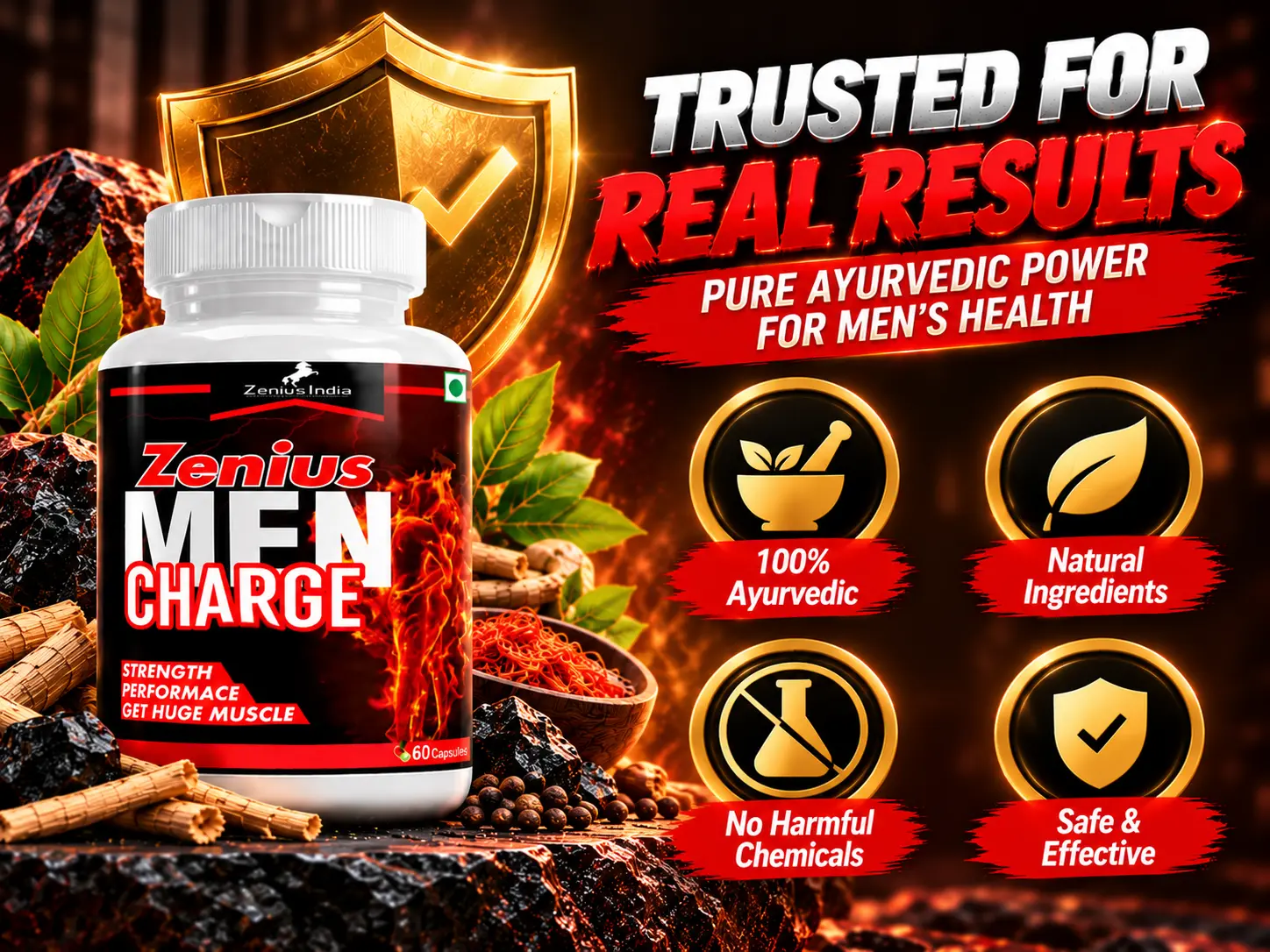 Zenius Men Charge Capsule for Male Vitality, Stamina & Energy 6 Trust Badge Mobile View 107 Zenius India
