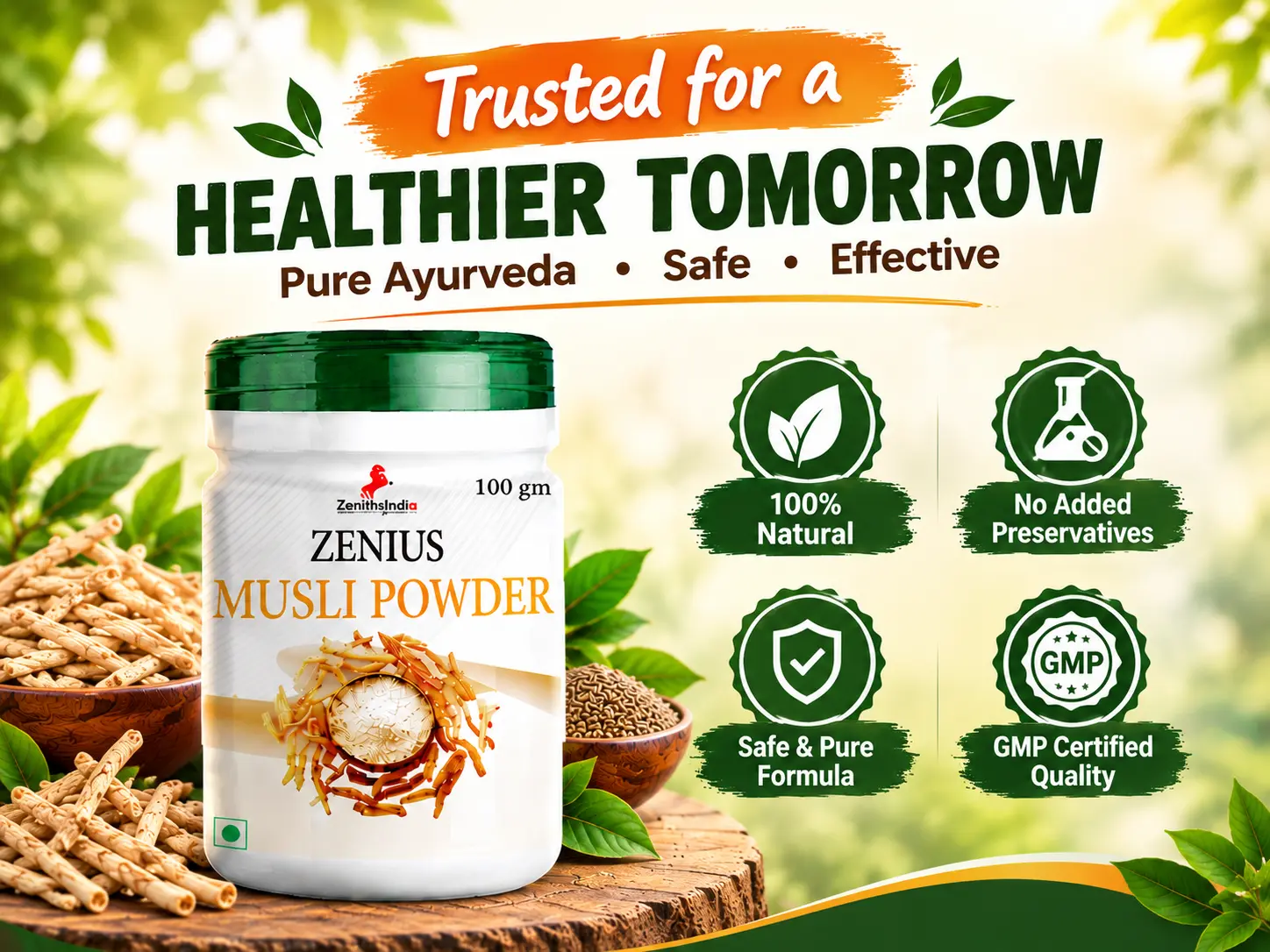 Zenius Musli Powder for Men’s Strength, Energy & Power 6 Trust Badge Mobile View 109 Zenius India