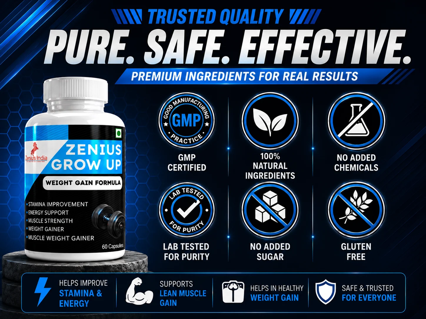 Zenius Grow Up Capsule for Healthy Weight Support 6 Trust Badge Mobile View 13 Zenius India