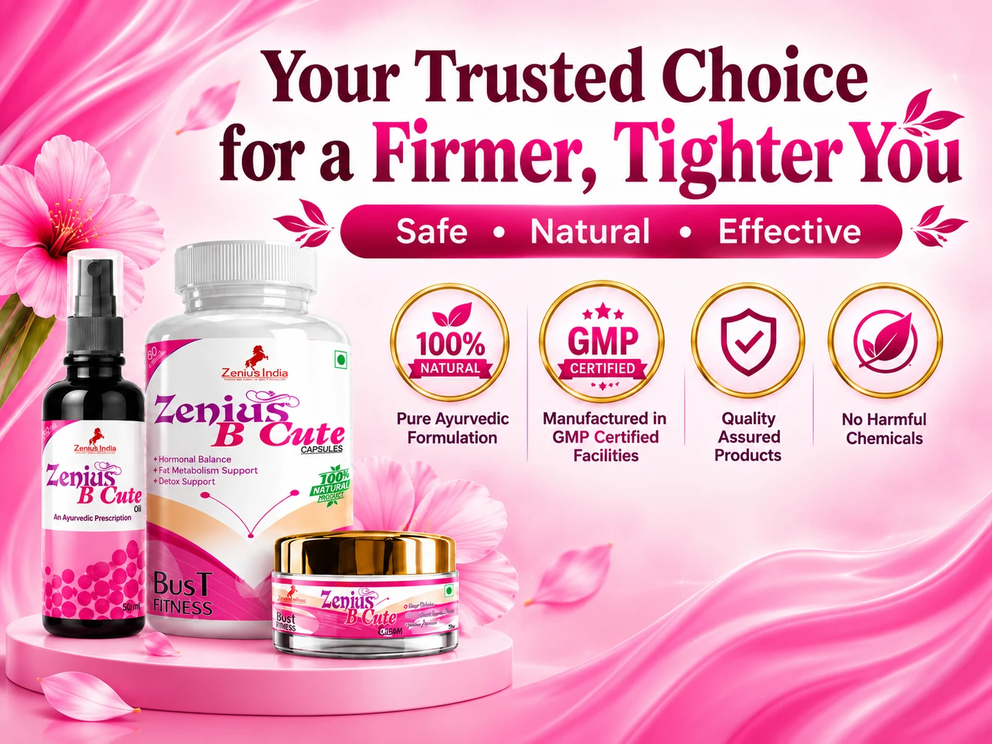 Zenius B Cute Combo Kit for Women's Breast Reducer 6 Trust Badge Mobile View 32 Zenius India