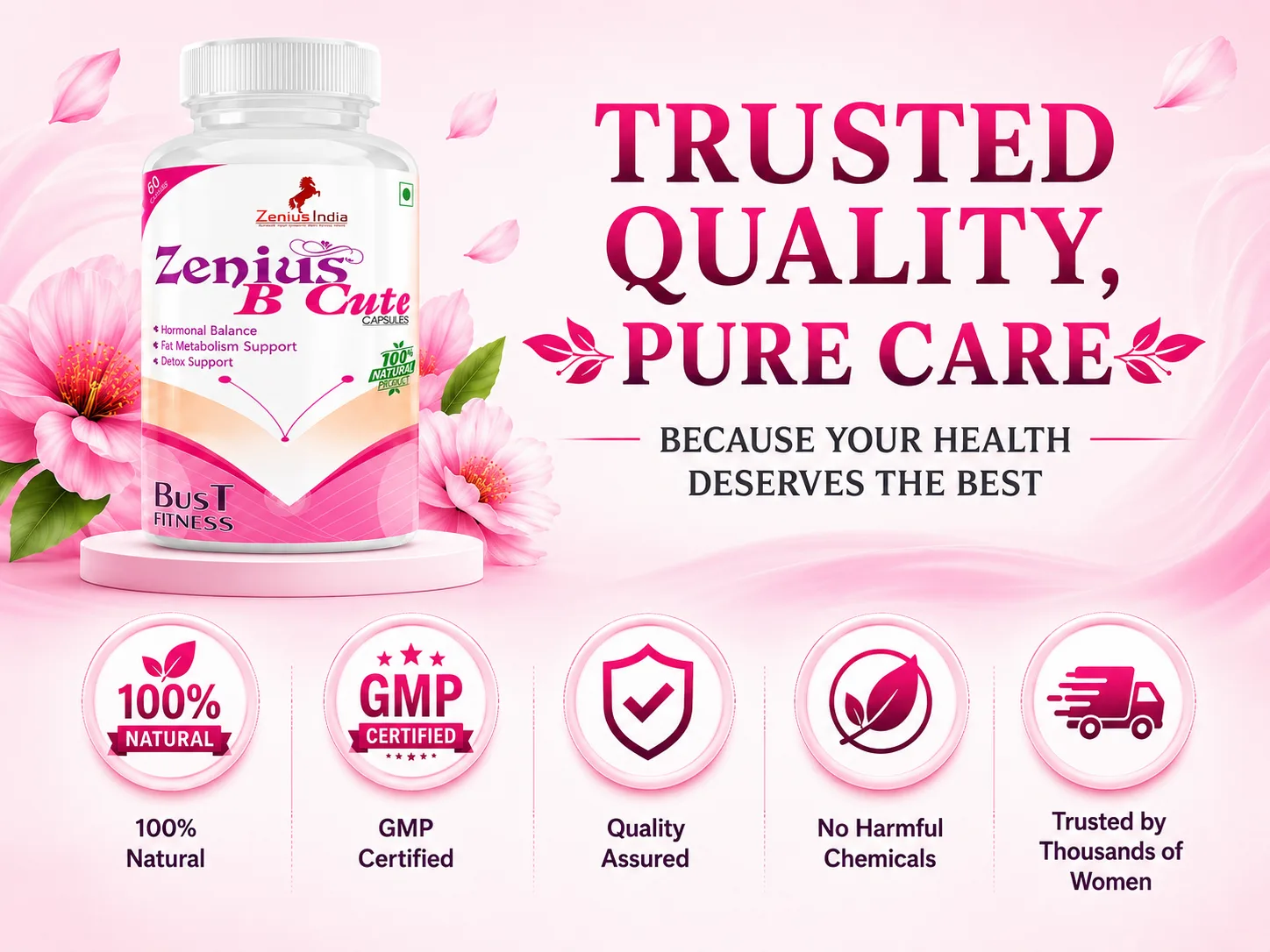 Zenius B Cute Capsule for Women's Breast Reduction 6 Trust Badge Mobile View 33 Zenius India
