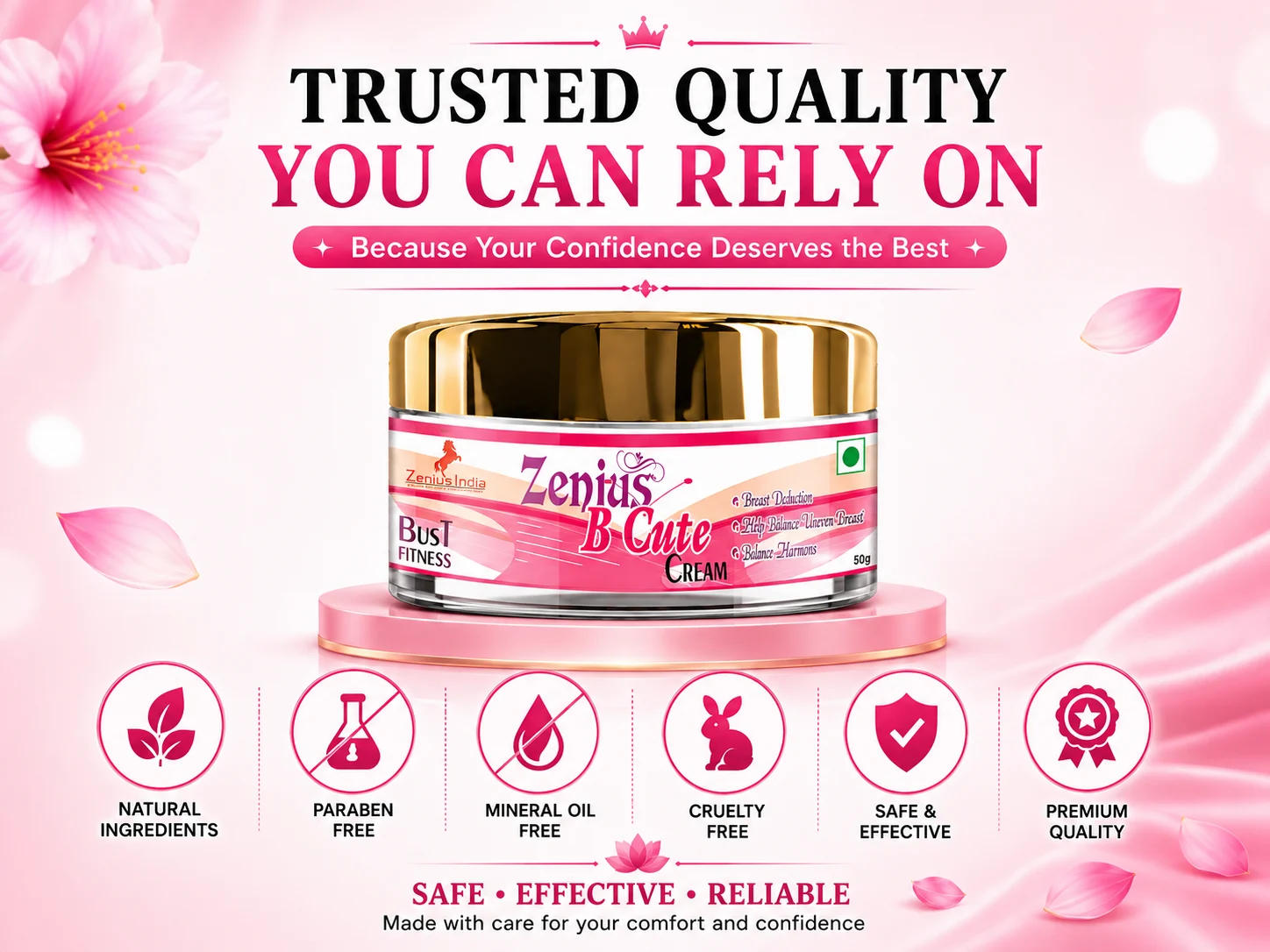 Zenius B Cute Cream for Women's Breast & Body Care 6 Trust Badge Mobile View 34 Zenius India