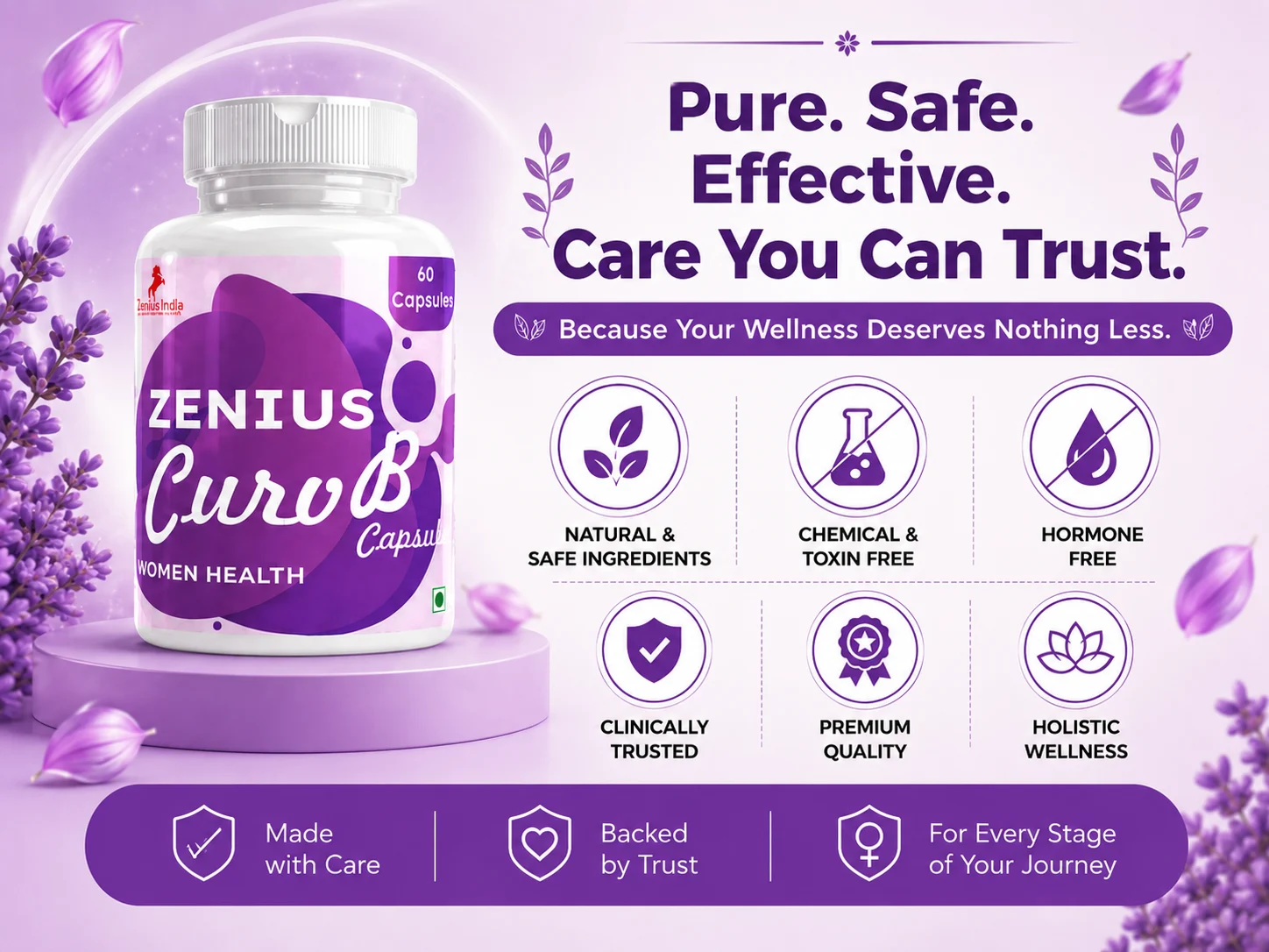 Zenius Curv B Capsule for Women's Breast Reduce 6 Trust Badge Mobile View 35 Zenius India