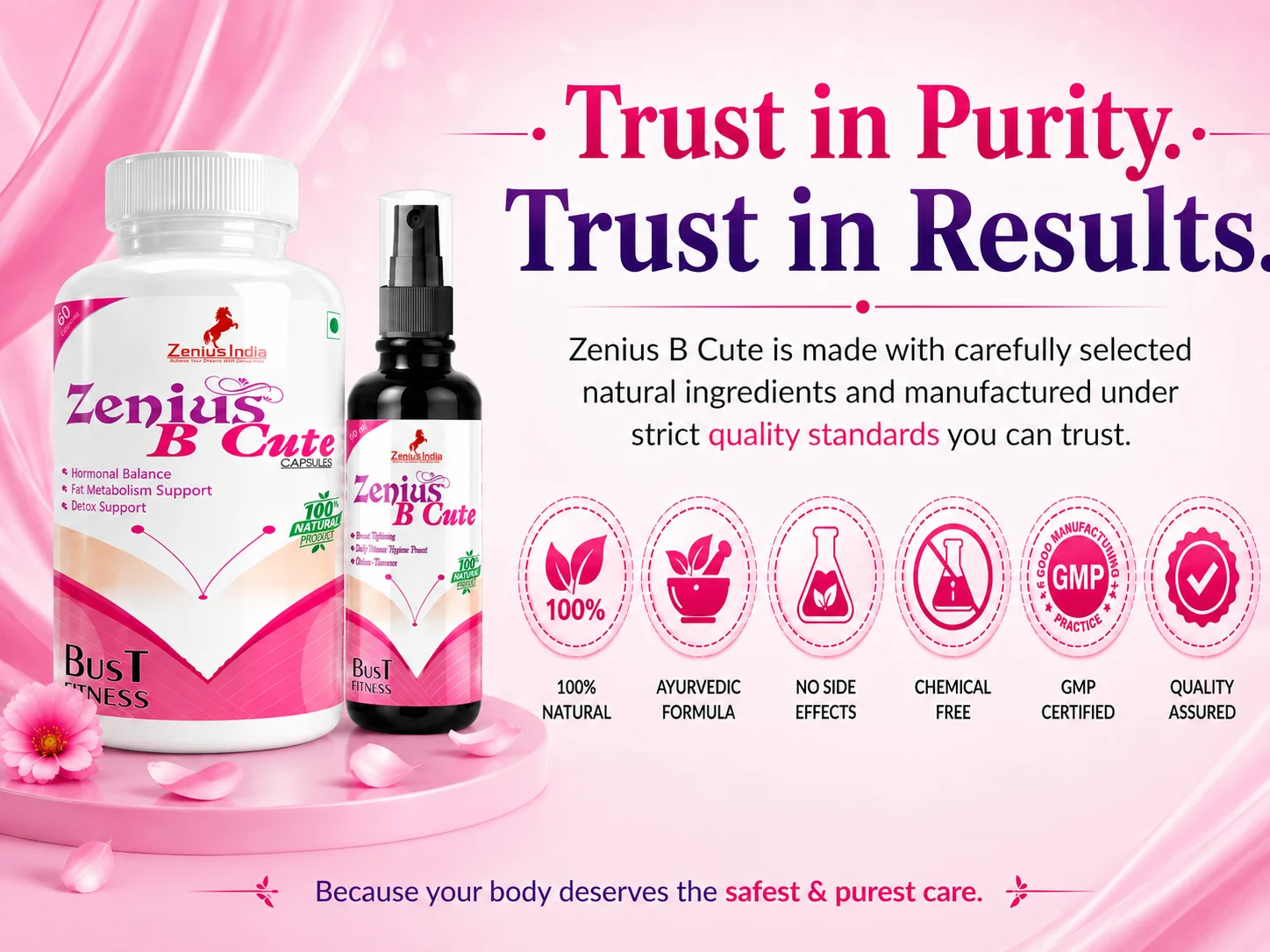 Zenius B Cute Kit for Women's Breast & Body Care 6 Trust Badge Mobile View 36 Zenius India