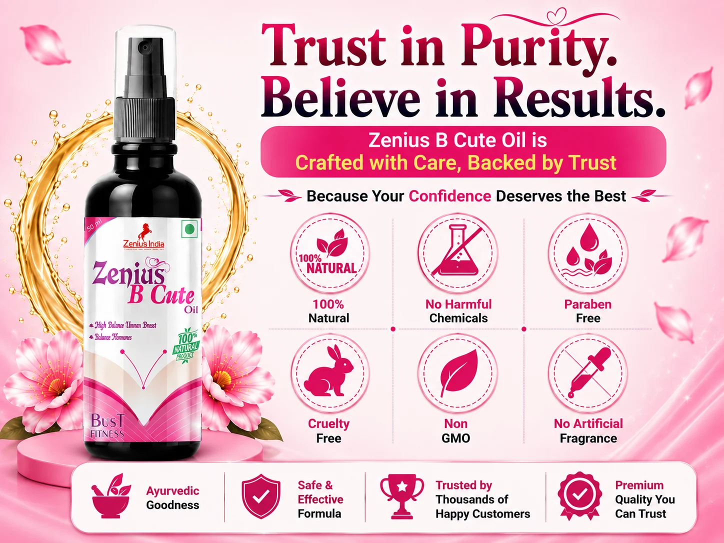 Zenius B Cute Oil for Women's Breast Massage 6 Trust Badge Mobile View 37 Zenius India