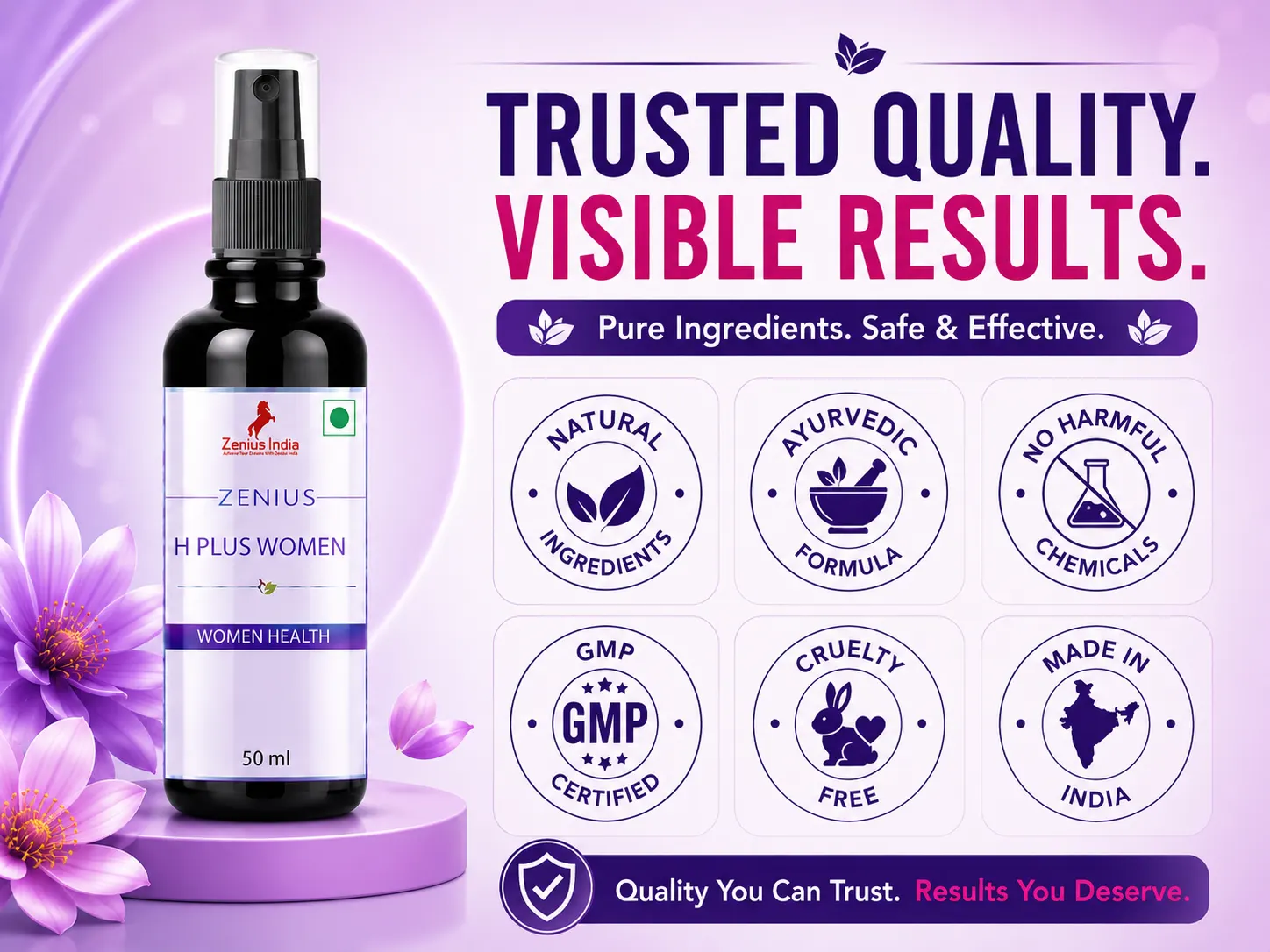 Zenius H Plus Oil for Women's Hip Massage 6 Trust Badge Mobile View 46 Zenius India