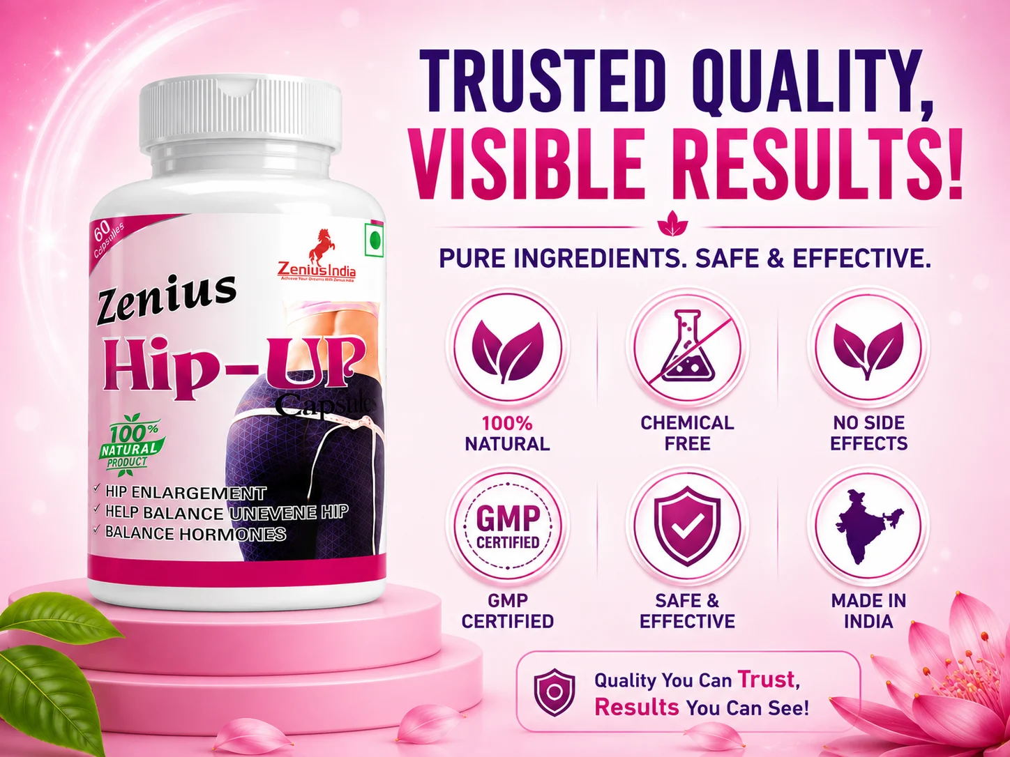 Zenius Hip Up Capsule for Women's Hip Growth 6 Trust Badge Mobile View 47 Zenius India