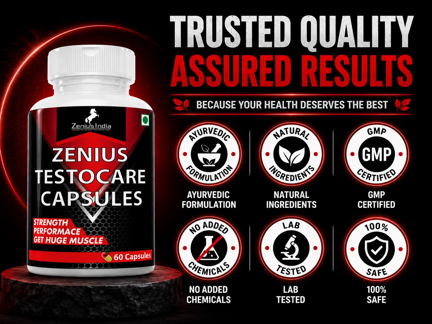 Zenius Testo Care Capsule for Men's Testosterone Support 6 Trust Badge Mobile View 54 Zenius India