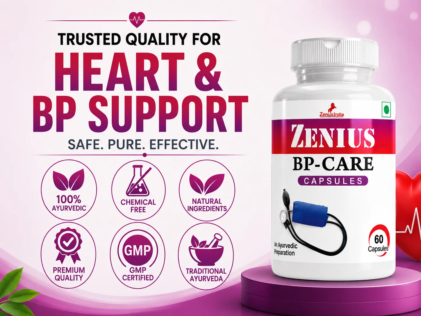 Zenius BP Care Capsule for Control High Blood Pressure 6 Trust Badge Mobile View 68 Zenius India