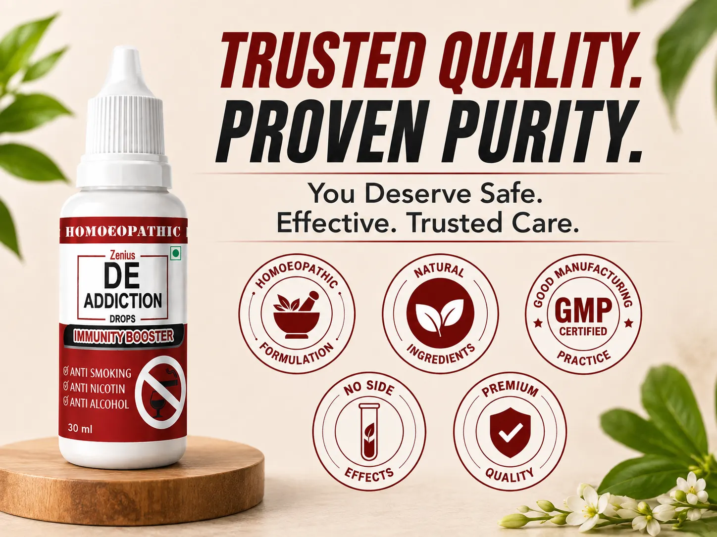 Zenius De Addiction Drops for Stop Alcohol Addiction 6 Trust Badge Mobile View 75 Zenius India