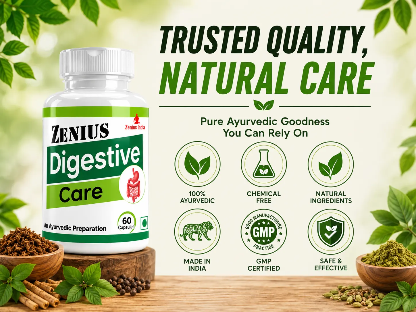 Zenius Digestive Care Capsule for Digestion & Gut Health 6 Trust Badge Mobile View 77 Zenius India
