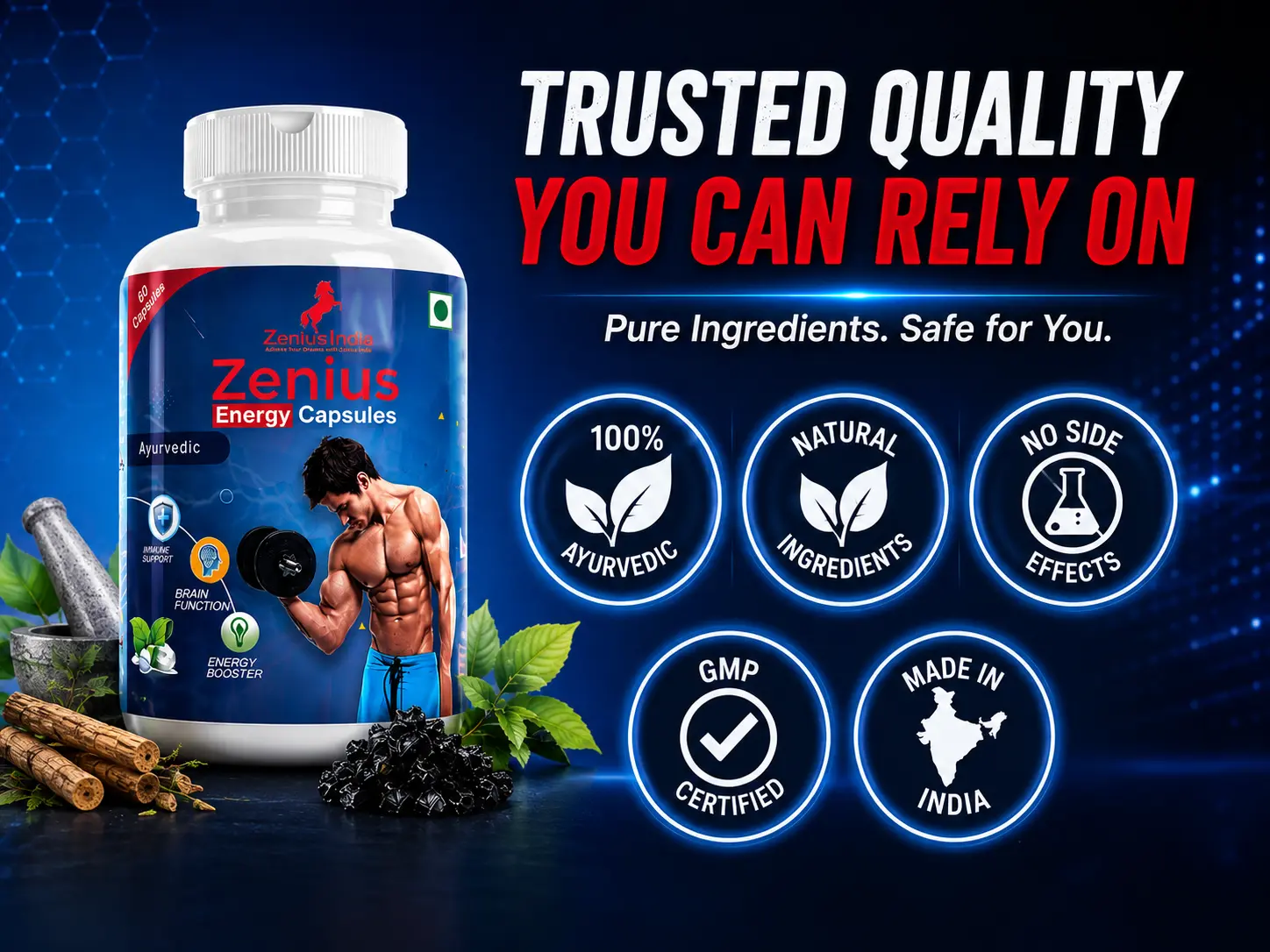 Zenius Energy Capsule for Energy, Power & Strength for Men 6 Trust Badge Mobile View 79 Zenius India