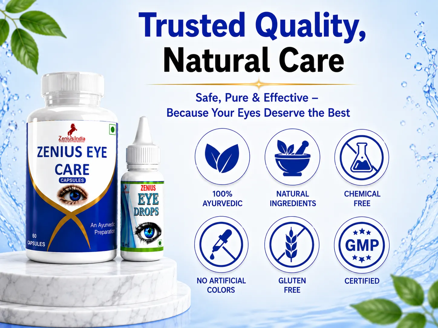 Zenius Eye Care Kit or Eye Health, Itching & Redness 6 Trust Badge Mobile View 82 Zenius India