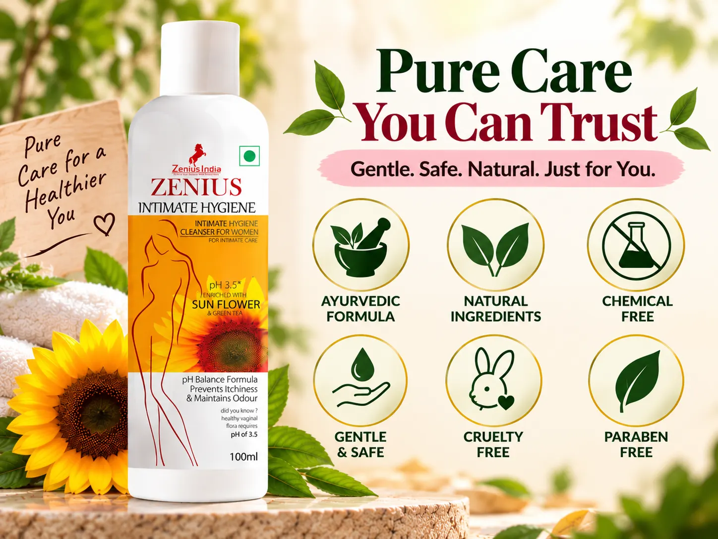 Zenius Intimate Hygiene Wash for Women Daily Hygiene 6 Trust Badge Mobile View 95 Zenius India