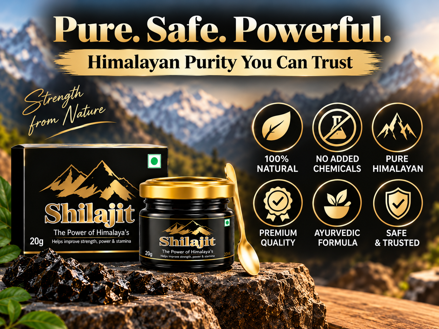 Zenius Shilajit Resin For Men’s Stamina & Energy 6 Trust Badge Mobile View Zenius India