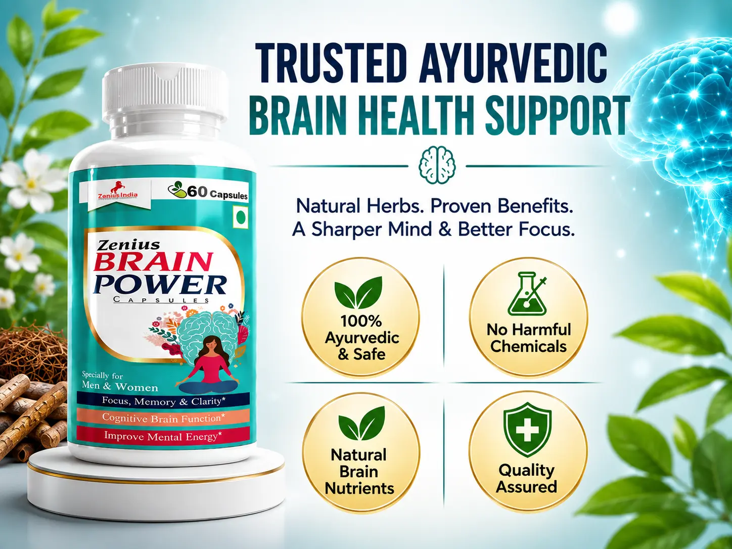 Zenius Brain Power Capsule for Focus & Memory Support 6 Trust Badges Mobile View 13 Zenius India
