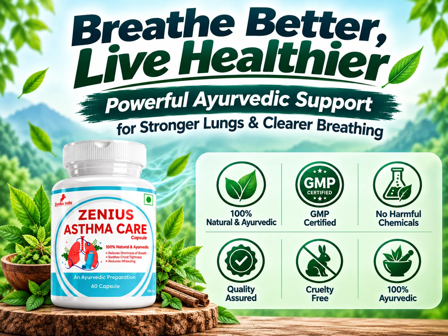 Zenius Asthma Care Capsule for Respiratory Support 6 Trust Badges Mobile View 6 Zenius India