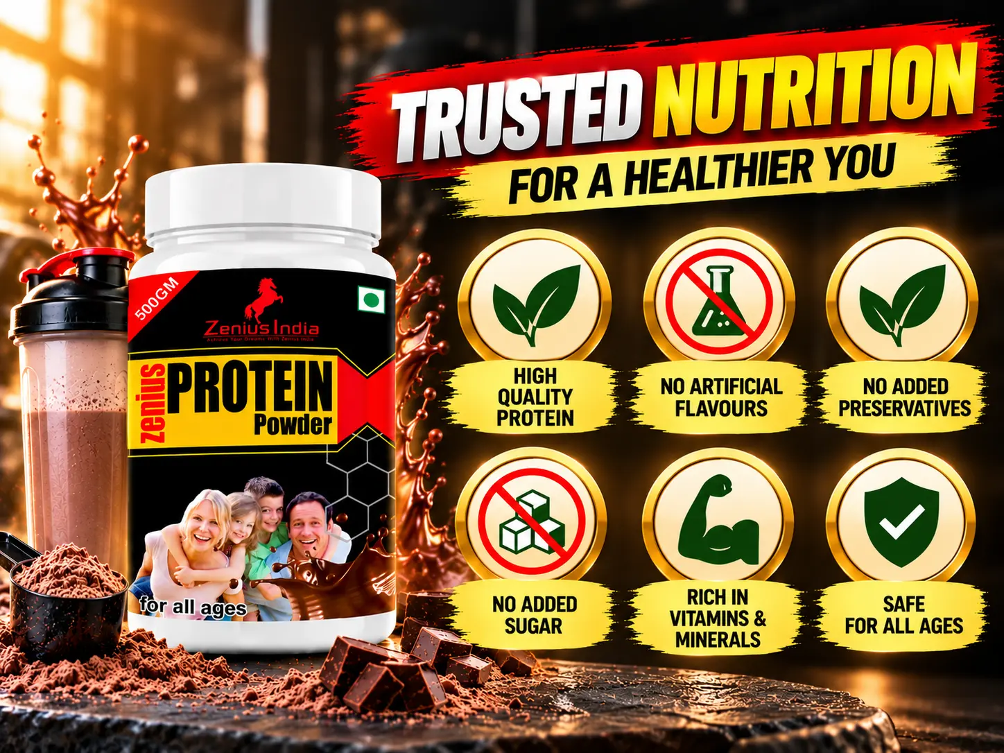 Zenius Protein Powder | Whey Protein & Protein Supplement for Daily Energy 6 Trusted Nutrition Protein Power Zenius India