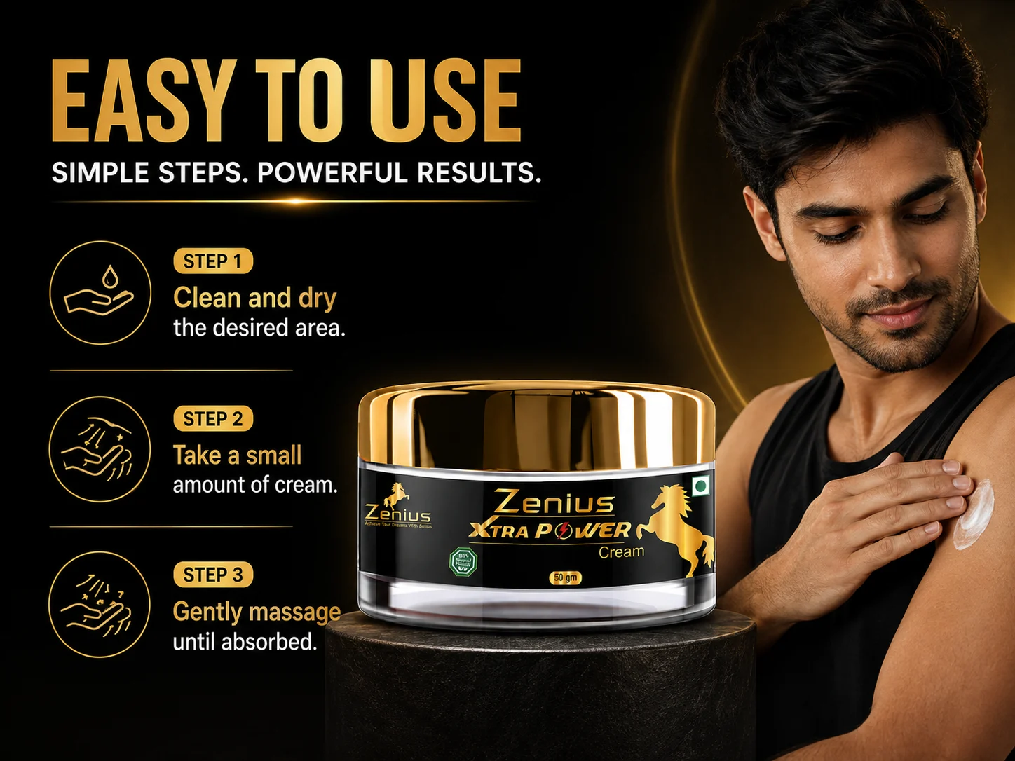Zenius Xtra Power Cream for Men's Intimate Massage 5 Use Banner Mobile View 1 4 Zenius India