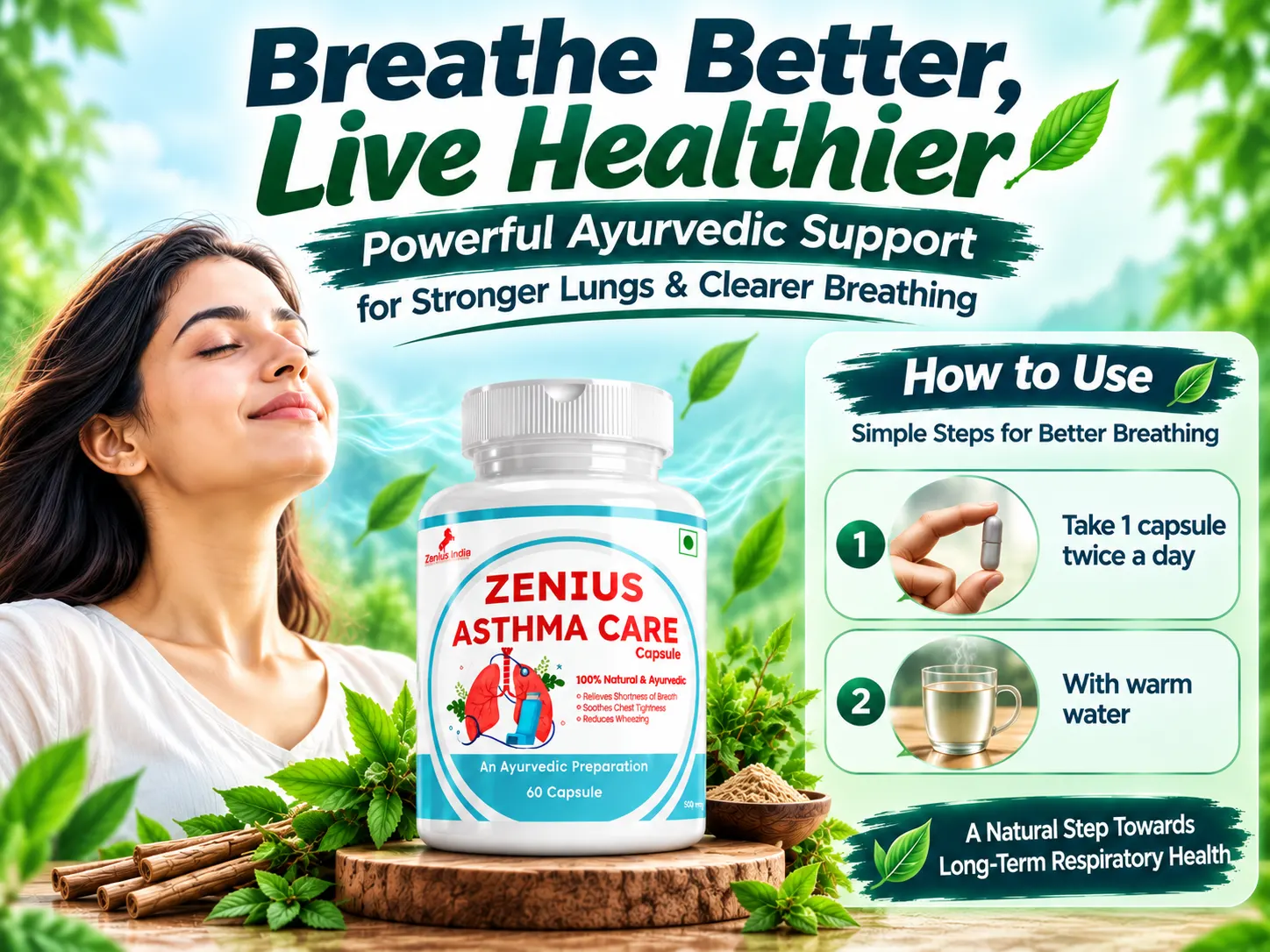 Zenius Asthma Care Capsule for Respiratory Support 5 Use Banner Mobile View 10 Zenius India