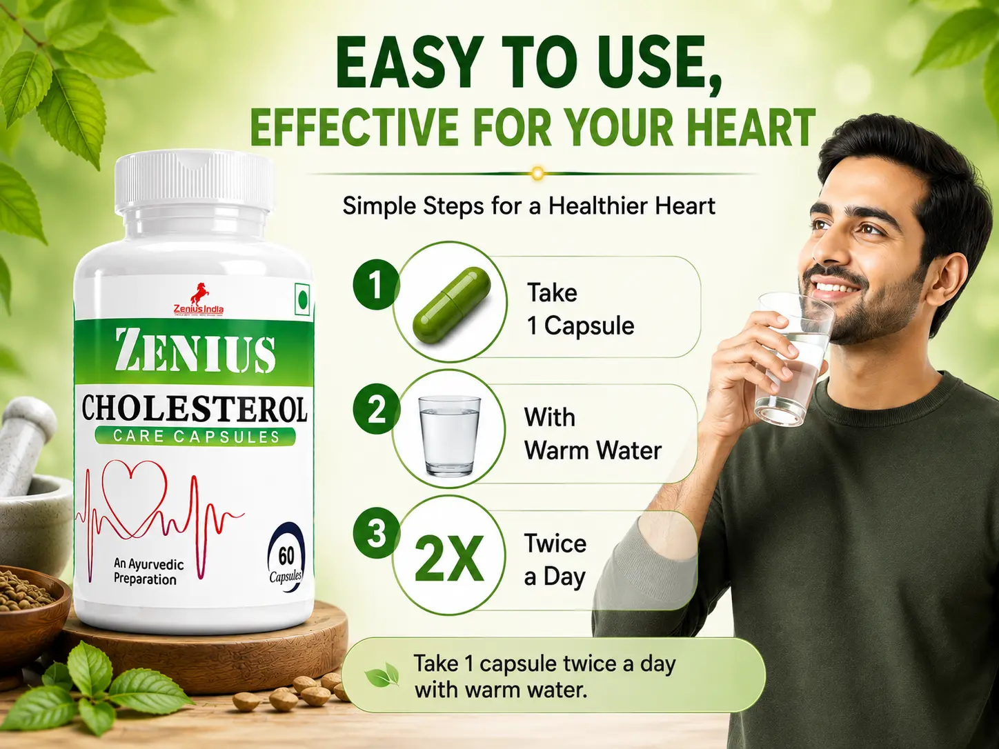 Zenius Cholesterol Care Capsule for Maintain Healthy Blood Cholesterol 5 Use Banner Mobile View 101 Zenius India