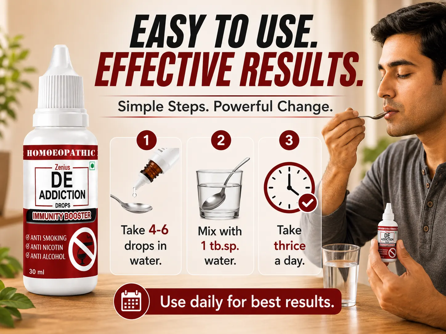Zenius De Addiction Drops for Stop Alcohol Addiction 5 Use Banner Mobile View 103 Zenius India