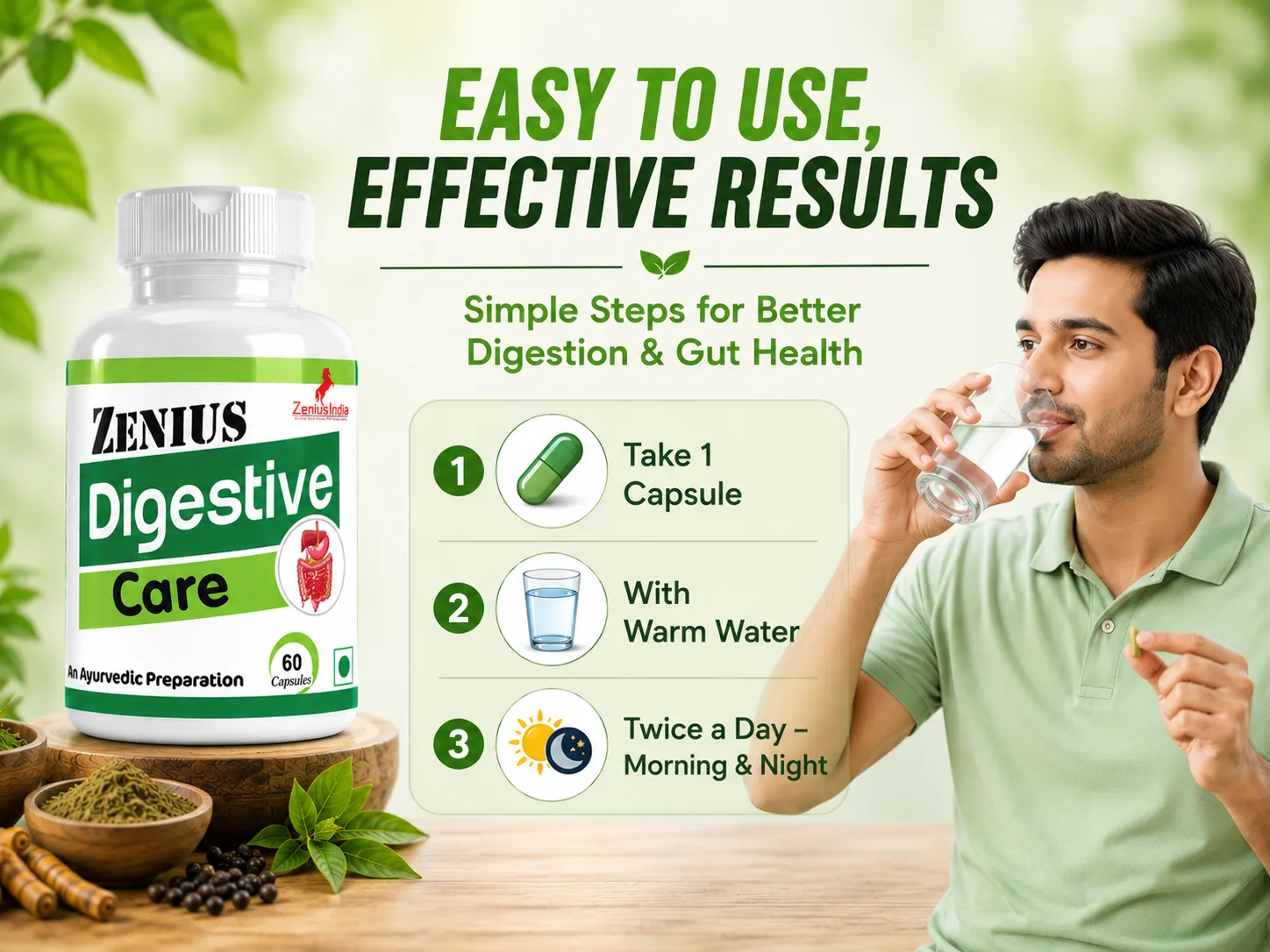 Zenius Digestive Care Capsule for Digestion & Gut Health 5 Use Banner Mobile View 105 Zenius India