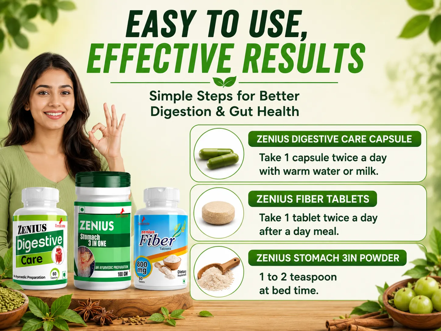 Zenius Digestive Care Kit for Gut Health & Digestion Support 5 Use Banner Mobile View 106 Zenius India